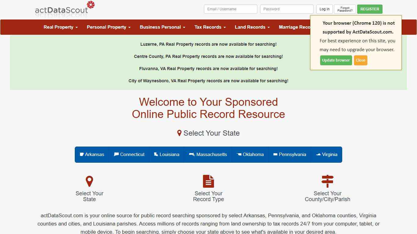 actDataScout - County / Parish Sponsored Public Records